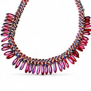 Antique Red/Purple HANDBeaded Necklace